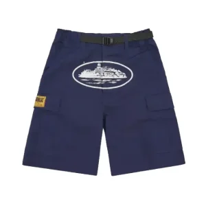 Corteiz Alcatraz Cargo Shorts Navy Blue