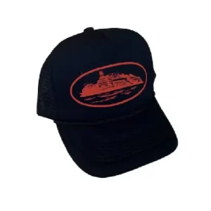 Corteiz Alcatraz Trucker Hat Black/Red