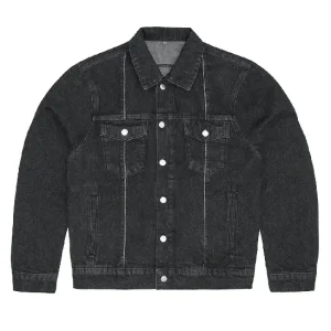 Corteiz C-Star Stitch-Down Denim Jacket Black