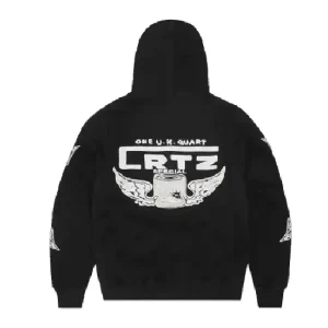 Corteiz Gasolina Double Zip Hoodie Black