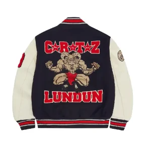 Corteiz Goat Varsity Jacket Navy