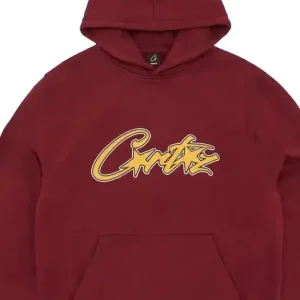 Corteiz Satin Applique Allstarz Hoodie Maroon